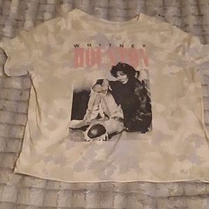NWOT Grey tye dye Whitney Houston Cropped T-shirt